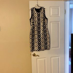 Vince Camuto Sleeveless Sequin Scuba Dress